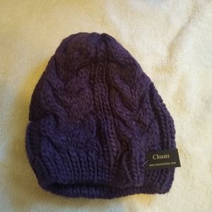 Women's purple knit beanie